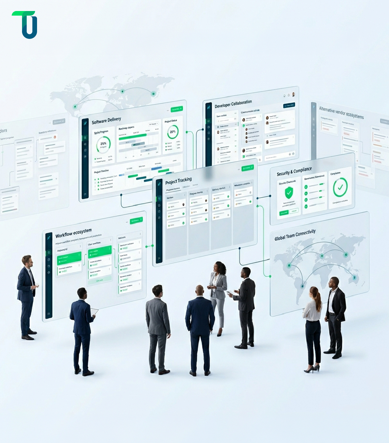 Team evaluating offshore software development company